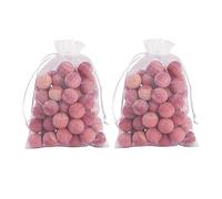 Brite Lightingtech Cedar Balls for Closets and Drawers, Red Cedar Balls for Clothes Storage 60PCs with 2 Satin Bags