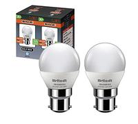 Brite-R 2X B22 BC Golf LED Bulbs 5W Cool White Daylight 270° Beam 6500K 400lm 90% Energy Save* 50W Halogen Replacement Lamp AC220-240V WideAngle Frosted Home Office Lighting 2yr Warranty Pack of 2