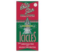 Brite Star Icicles Tinsel,Polyvinyl Chloride, 2000 Strand, Silver, Count