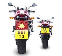 BriteAngle Motorcycle Hazard Warning Number Plate - Automatic LED Hazard Warning System