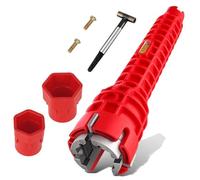 BRITECO 8 in 1 Basin Wrench and Tap Spanner - Faucet and Sink Installer Tool, Multi-Functional Plumbing Tool for Tight Spaces, Easy-to-Use for Home Repairs