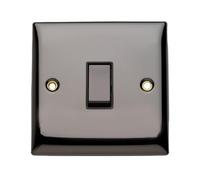 Britelite Single Light Switch, 1 Gang 2 Way, Black Nickel
