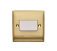 Britelite Triple Pole Fan Isolator Switch - Brushed Brass Finish, Slim Profile Corrosion Resistant Steel Construction For Modern Home Decor, Easy Installation With Fixings Included