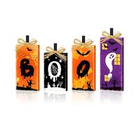 Britimes 3 Pcs Halloween BOO Ghost Wooden Table Block Signs, Farmhouse Spooky Graveyard Bat Spider Web Tiered Tray Decor Rustic Halloween Party Tabletop Centerpieces for Home Kitchen Mantel Decoration
