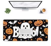 Britimes Halloween Boo Spooky Ghosts Large Mouse Pad Non-Slip Desk Pad Keyboard and Mouse Desk Mat Cute Pumpkin Black Gaming Mousepad for Game,Office & Home,31.5 x 15.7 in