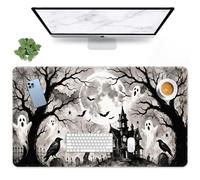 Britimes Halloween Horror Goth Large Mouse Pad Non-Slip Desk Pad Keyboard and Mouse Desk Mat Haunted Mansion Gaming Mousepad for Game,Office & Home,31.5 x 15.7 in