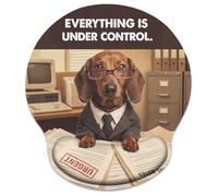 Britimes Retro Brown Mouse Pad Ergonomic Mouse Pad with Wrist Support Dachshund Funny Dog Non-Slip Rubber Base Mousepad for Home Office Gaming Working Computers Laptop Easy Typing & Relief