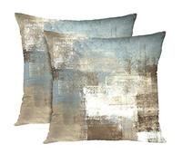 Britimes Throw Pillow Covers Modern Home Art Decor, 18 x 18 Inches Set of 2 Pillow Cases Decorative, Abstract Oil Painting Pillowcases for Bedroom, Living Room, Cushion Couch Sofa, Grey Beige