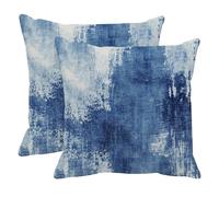 Britimes Throw Pillow Covers Modern Home Art Decor, 20 x 20 Inches Set of 2 Abstract Oil Painting Pillowcases for Bedroom, Living Room, Cushion Couch Sofa, Abstract White Blue