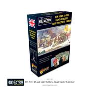 British 8th Army 25-PDR Light Artillery & Quad Tractor Warlord Games Bolt Action