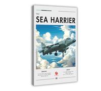 British Aerospace Sea Harrier - Aviation, Strike Fighter Aircraft, White Cliffs, Plane, Fighter Jet Canvas Poster Bedroom Decor Landscape Office Room Decor Gift 12x18inch(30x45cm)