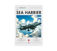 British Aerospace Sea Harrier - Aviation, Strike Fighter Aircraft, White Cliffs, Plane, Fighter Jet Canvas Poster Bedroom Decor Landscape Office Room Decor Gift 12x18inch(30x45cm)