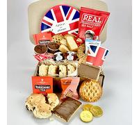 British AFTERNOON TEA Food Hamper Box for 2-4 persons, fabulous treat Scones, Pastries, Muffins, Flapjacks, Teas, Preserve