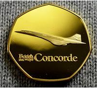 BRITISH AIRWAYS CONCORDE 24ct Gold Commemorative Coin Albums/50p Collectors, Coin Hunt Supersonic Jet Aviation, Air France