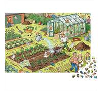British Allotment Garden Weekend Wooden Jigsaw Puzzle Waterproof 1000 Piece Puzzles for Adults Fun Challenging Games