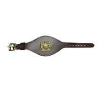 British Army Leather Wrist Rank Strap, Leather with Brass Fittings & Removable Rank Badges - WO1, WO2 RQMS, WO2 CSM/SSM & Plain Strap - Military Collectors & Ceremonial Use
