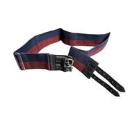 British Army Life Guards Stable Belt, Navy Blue and Burgundy Striped, Adjustable up to 91 cm Waist, Double Buckle