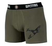 British Army Spitfire Boxer Shorts RAF Military Air Force Boxers WW2 Style | Royal Air Force Cotton Stretch Mens Underwear with Elasticated Spitfire & RAF Logo (UK, Alpha, M, Regular, Regular)