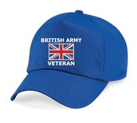 British Army Veteran Embroidered Baseball Cap, Military Style Hat (UK, Alpha, One Size, Blue)