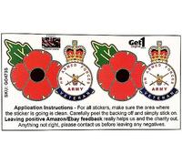 British Army Veteran Poppy Car Sticker - in Support of Veterans Lifeline - Also for laptops, Phones, Tablets, etc. (Small (You get 2 Small Stickers))