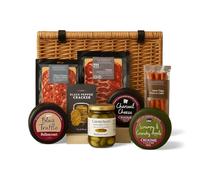 British Artisan Gourmet Food Hamper with Premium Cheese, Cured Meats, Crackers, Cornichons, Luxury Gift Set
