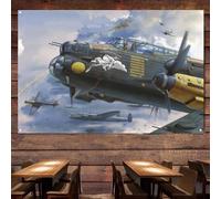 British Avro Lancaster B.Mk.I Heavy Bomber Poster Wall Chart - HD Military Art Decor Banner - Air Force Army Fans Wall Hanging Flag Canvas Painting For Room & Office Wall Decor