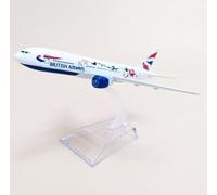 British B777-200 Aircraft Model - 1/400 Scale - In-Flight Position - Zinc Alloy Construction with Stand - No Landing Gear - CPC/CE Certified