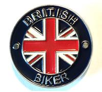 British Biker Union Flag GB Great Britain Metal Motorcycle Enamel Badge