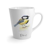 British Bird Ceramic Latte Mug, 12oz, Personalised Gift Mug for Home or Office Use (Great Tit)
