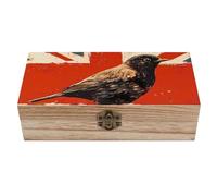 British Bird United Kingdom Flag Storage Boxes with Lids Keepsake Treasure Jewellery Box
