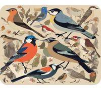 British Birds - Glass Worktop Saver/Protector - by Pearl Glass (50 x 40cm - Large)