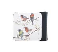 British Birds Watercolour Coaster Set - Set of 4 Matching Coasters by Meg Hawkins