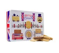 British Biscuits Gift Set - Novelty Large Biscuit Tin, Luxury Assorted Biscuit Selection Box Hamper, London Souvenirs Gifts, Keepsake Tins for Birthday, Thank you Teacher Biscuits, Men, Women, 350g