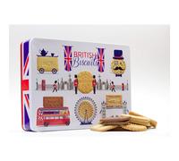 British Biscuits Gift Set - Novelty Large Treat Tin, Luxury Assorted Biscuit Selection Box, London Keepsake Souvenirs Tins - Fathers Day Hamper Ideas,