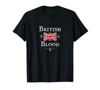 BRITISH BLOOD, FUNNY BRITISH FLAG ROYAL SCROLL LION UNICORN T-Shirt