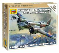 British Bomber Bristol Blenheim Mk IV Plastic Kit 1:200 Model ZVEZDA