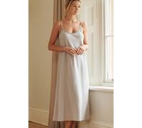 British Boxers Women's Twill Cotton Strappy Nightdress - Armoury Grey Herringbone - MEDIUM