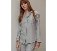 British Boxers Women's Cotton Twill Pyjama Set - Armoury Grey Herringbone - LARGE