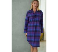 British Boxers "berwick" Check Brushed Cotton Nightshirt In Indigo Indigo XXL