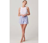 British Boxers "boat Blue" Stripe Crisp Cotton Pyjama Shorts In Light Blue Light Blue L