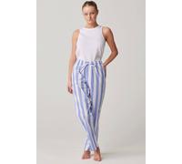 British Boxers "boat Blue" Stripe Crisp Cotton Pyjama Trousers In Light Blue Light Blue M