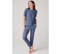 British Boxers "boom Bloom" Bamboo Pyjama Set In Blue Blue