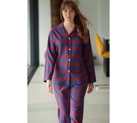 British Boxers 'bordeaux' Tartan Brushed Cotton Pyjama Set In Burgundy Burgundy M