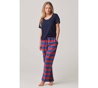 British Boxers 'bordeaux' Tartan Brushed Cotton Pyjama Trousers In Burgundy Burgundy L