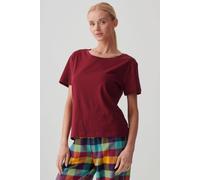 British Boxers "burgundy" Organic Cotton Scoop Neck T-Shirt Burgundy M