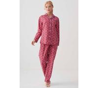 British Boxers "byzantine Paisley" Crisp Cotton Pyjama Set In Dark Pink Dark Pink L