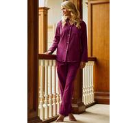British Boxers "cahors" Herringbone Brushed Cotton Pyjama Set In Dark Red Dark Red