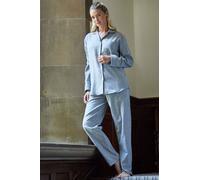 British Boxers "chalk" Stripe Brushed Cotton Pyjama Set In Grey Grey XS