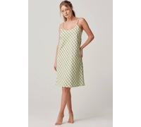 British Boxers "field Green" Gingham Crisp Cotton Strappy Nightdress In Light Green Light Green S