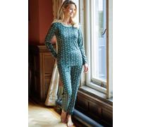 British Boxers "jolly Holly" Bamboo Pyjama Set In Green Green XL